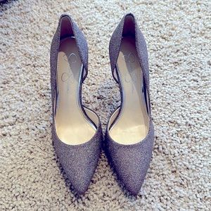 Every girl should own a pair of sparkly shoes. These pointy pumps. 4 inch heel.